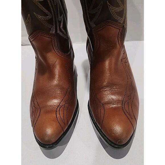 ACME Womens Leather Boots Size 4 1/2 D Brown Western Cowgirl Rodeo 1960s #2526 - Picture 2 of 10